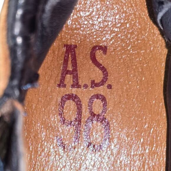 Free People X AS 98 Felix Flat Gray Leather Ankle Boot Size 37 Boho - Picture 11 of 13